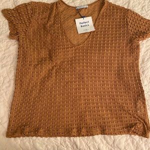 ZARA Copper Crochet Top - Size S
